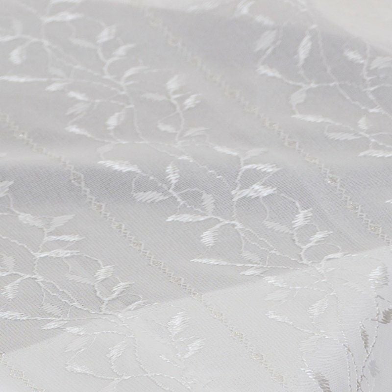 光沢糸リーフ柄遮熱ミラーレースカーテン パシー（L-8201）生地