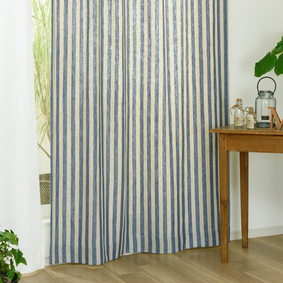 リネン100%ヴィンテージナチュラルカーテン ストラン（D-1190