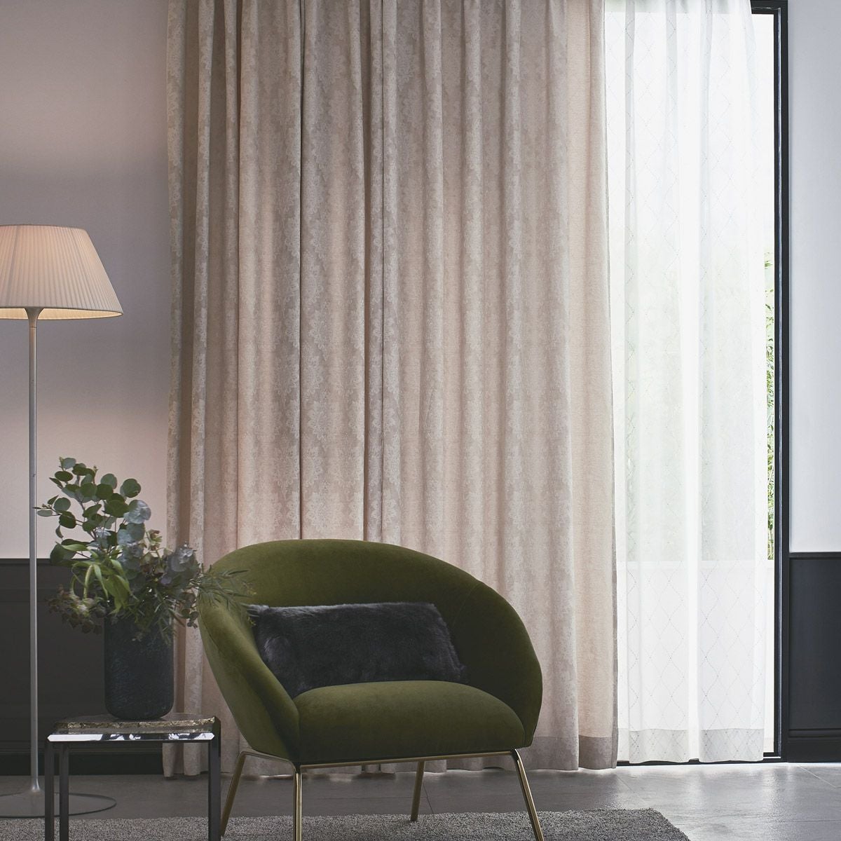 クラシックなダマスク柄カーテン エレノア（D-1198)｜カーテン通販専門