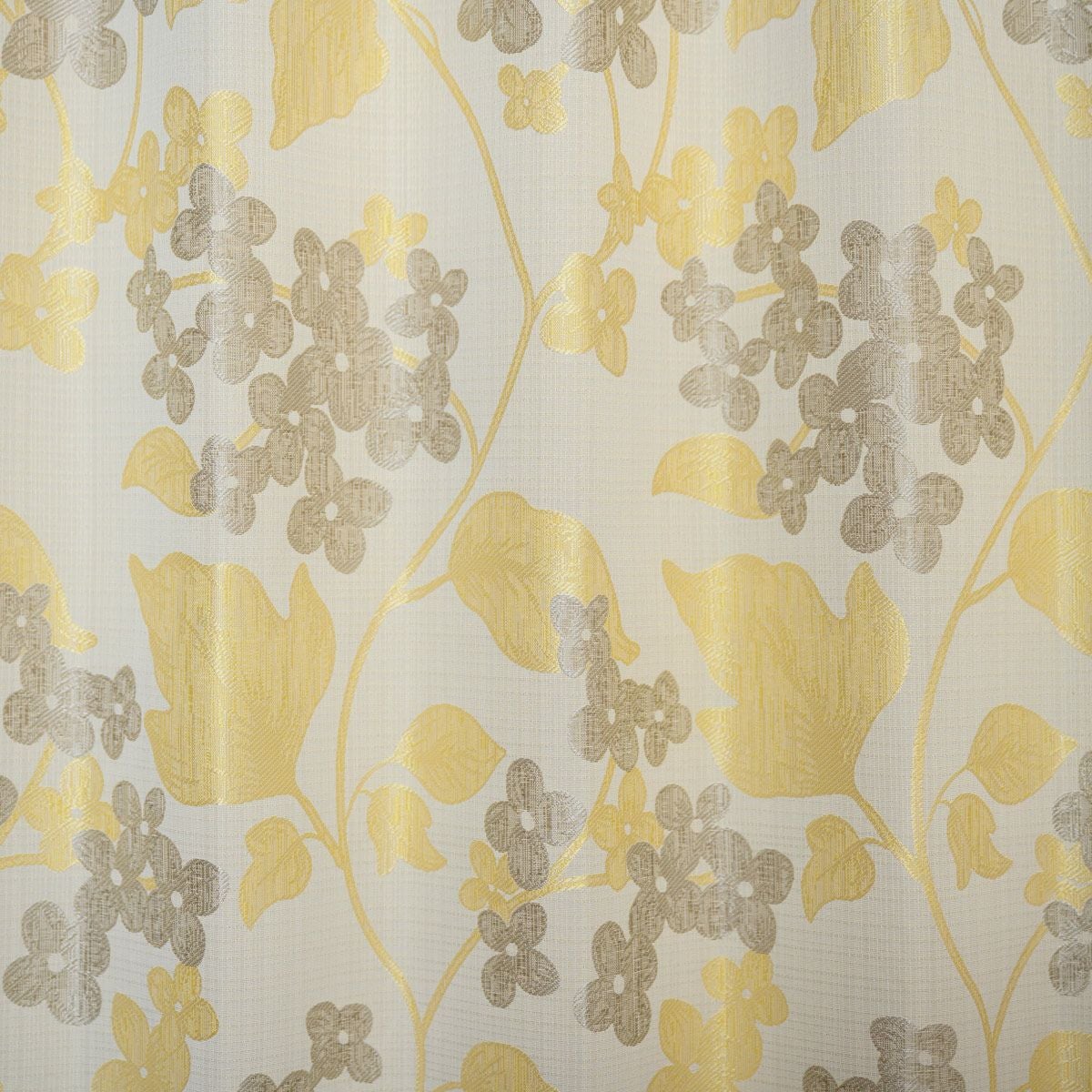 光沢が美しい花柄のジャガード織裏地付き3級遮光カーテン フラン（D