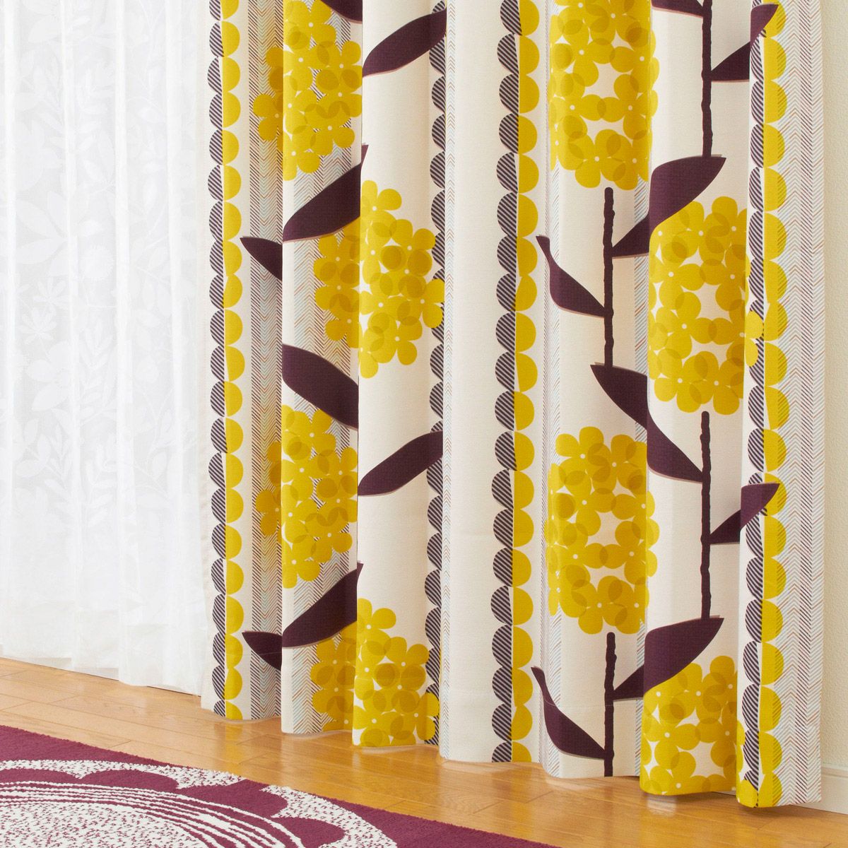 2級遮光カーテン ウォールフラワー（D-1196）｜カーテン通販専門店