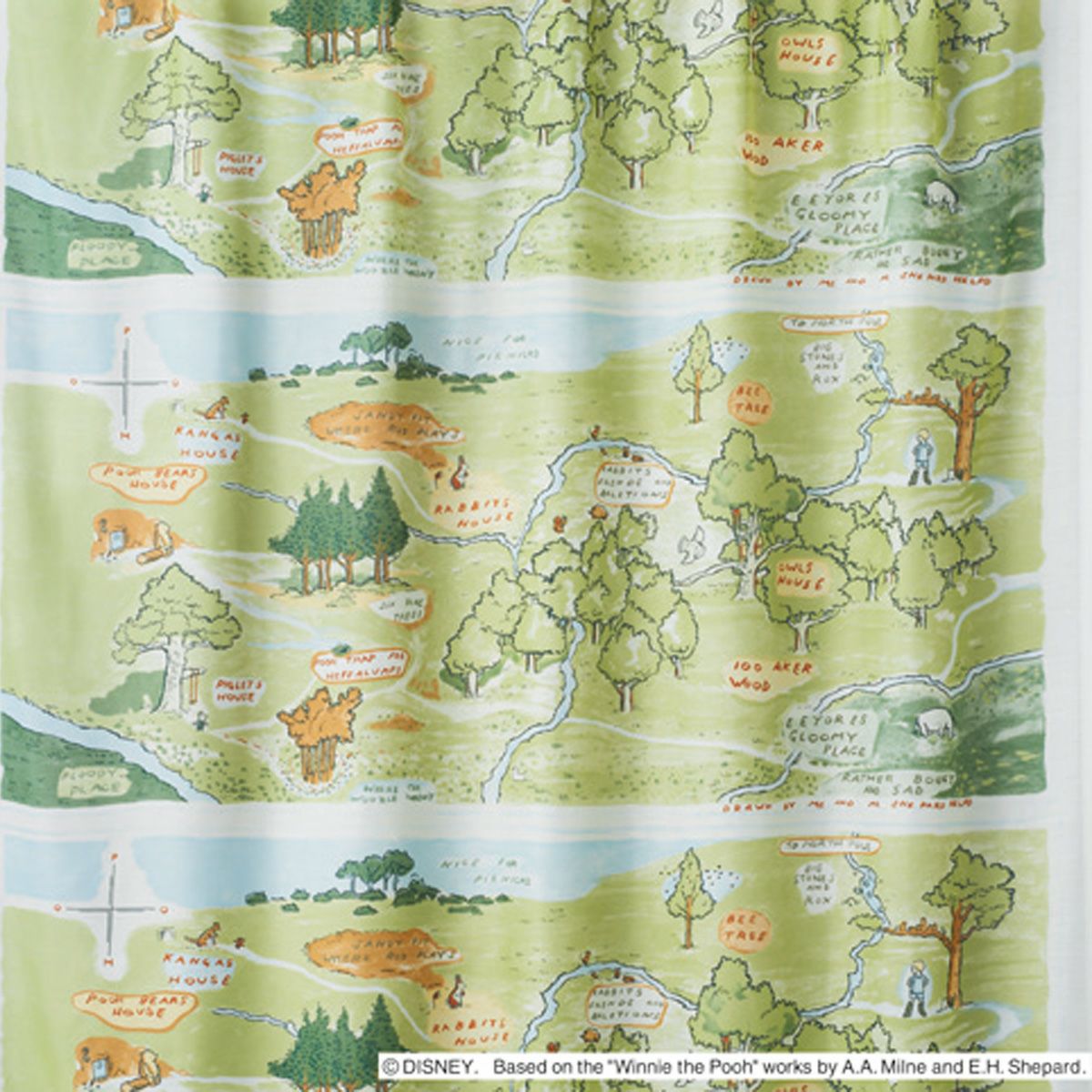 ディズニーレースカーテン 100エーカーノモリ[プーさん]（L-1296
