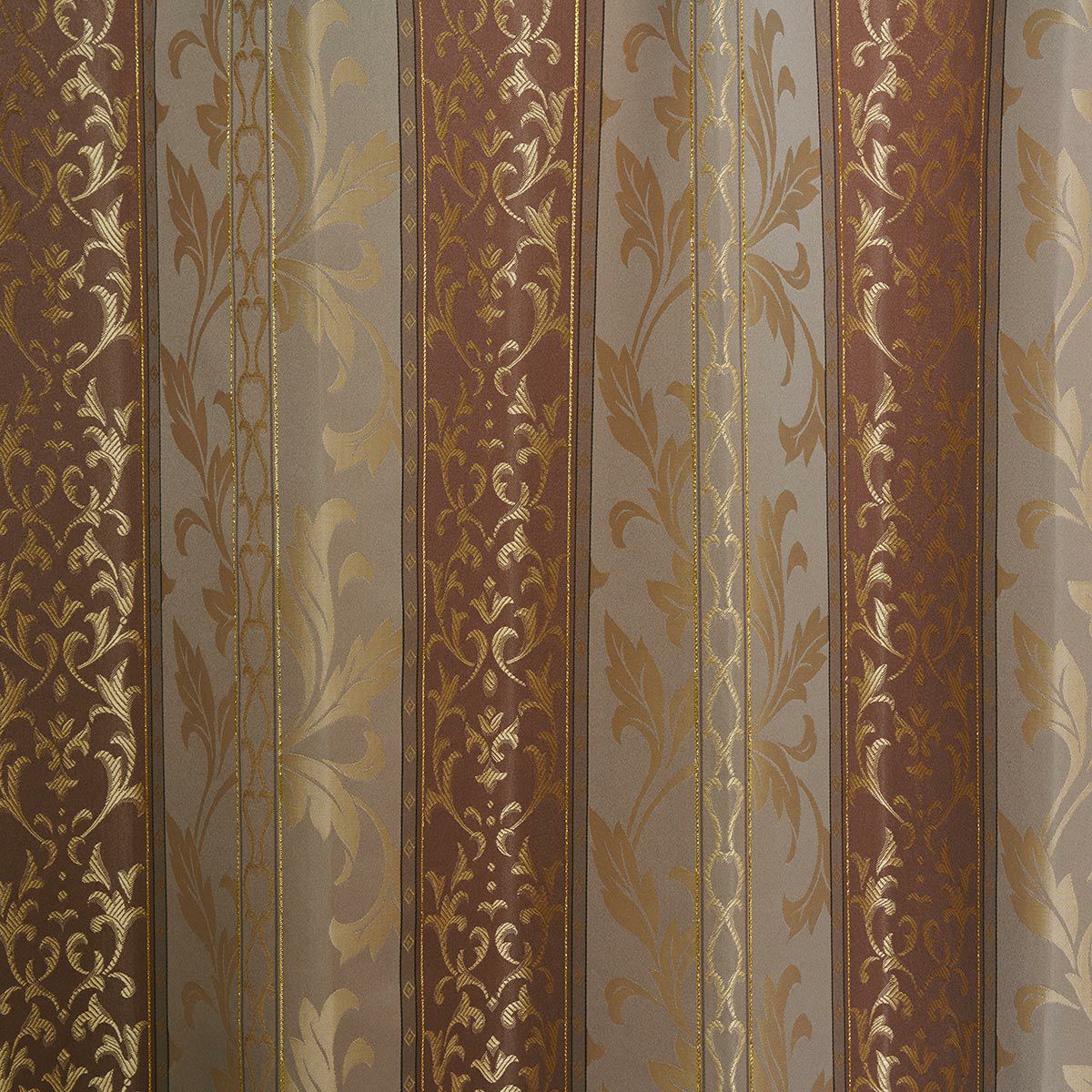 クラシックなダマスク柄のジャガード織り裏地付き2級遮光カーテン