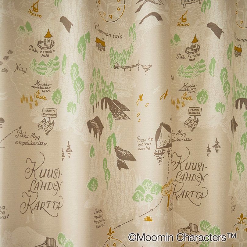 2級遮光カーテン ムーミン・ムーミンダニノチズ（D-1196）｜カーテン