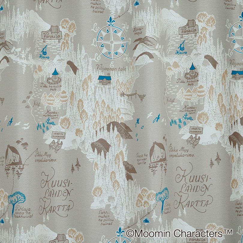 2級遮光カーテン ムーミン・ムーミンダニノチズ（D-1196）｜カーテン