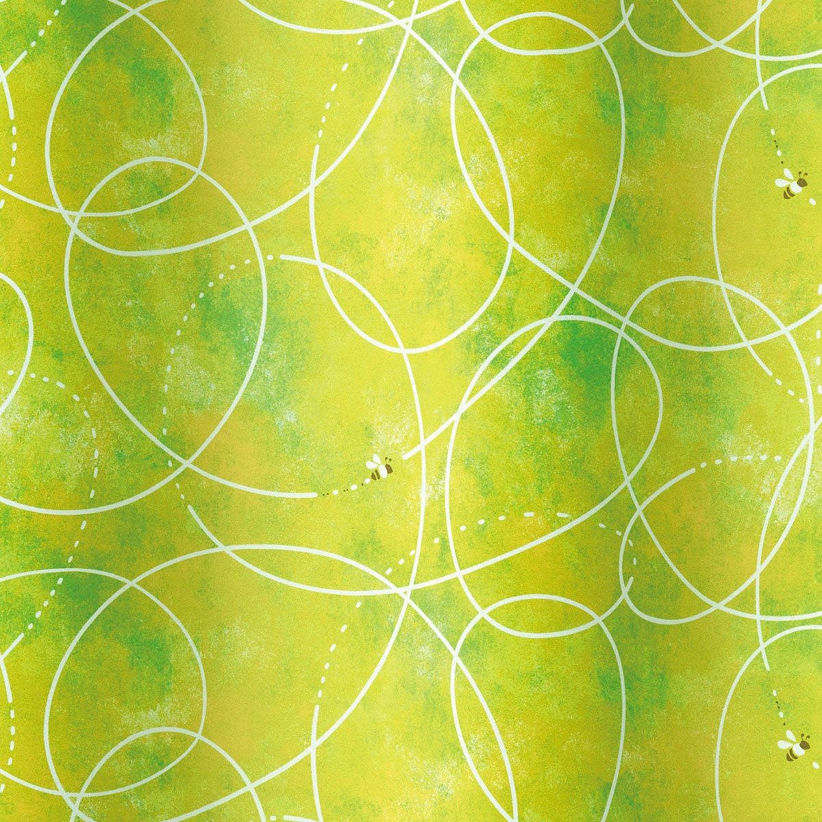 ミツバチの軌道ラインがおしゃれな3級遮光カーテン ハニー（D-1196