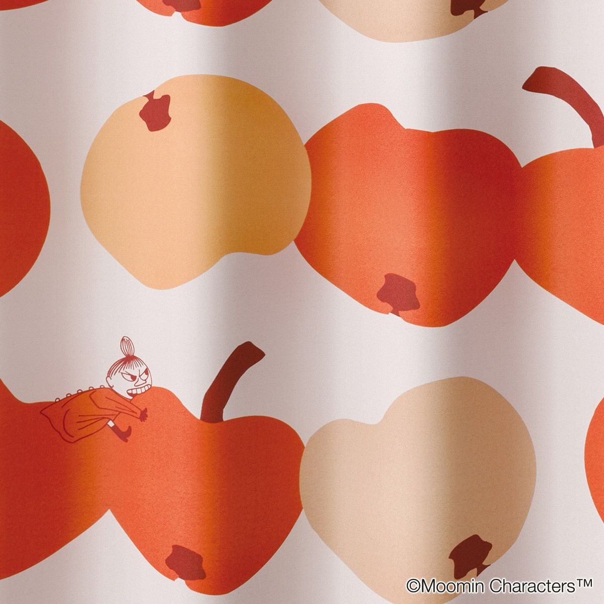 2・3級遮光カーテン ムーミン・リンゴガブリ！（D-1196）｜カーテン